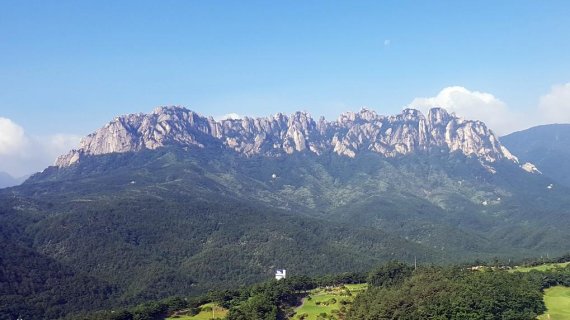 설악산 울산바위 전경. 설악 케이블카를 타면 울산바위의 장엄한 풍경을 한 눈에 볼 수 있다. ⓒ파이낸셜뉴스, 2019년 8월
