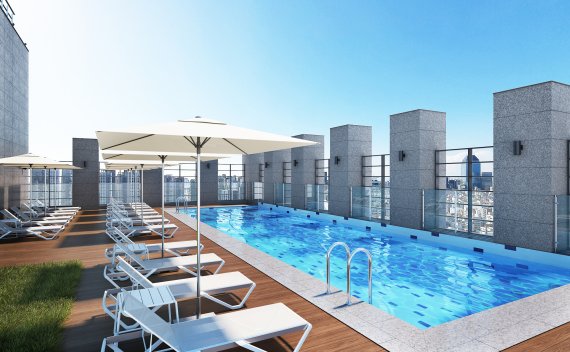 힐튼 가든 인 서울 강남의 루프톱 수영장. ⓒ사진 뉴스1