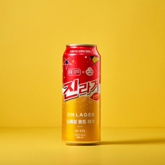 오뚜기와 어메이징브루잉컴퍼니가 협업해 만든 진라거 (출처=뉴시스/NEWSIS) /사진=뉴시스