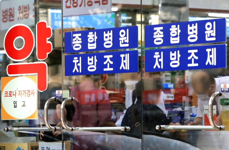 서울 시내의 약국 현관에 "종합병원 처방조제"라는 문구가 적혀있다. 사진=뉴스1