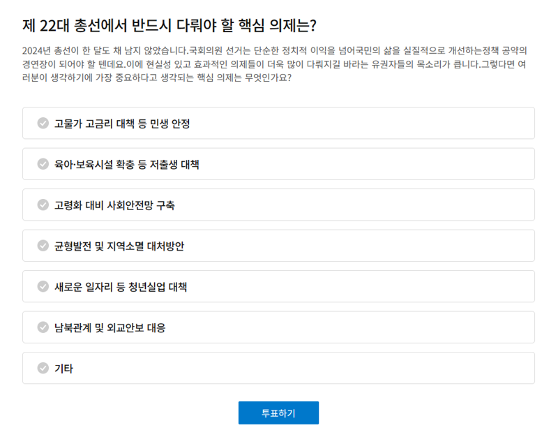 제22대 총선 핵심 의제. ⓒ fnSurvey